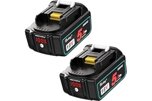 2X Waitley BL1850B 18V 5.0Ah per Makita 18V Batteria BL1860B BL1850B BL1830 BL1860 BL1860B BL1820 BL1815 BL1860 BL1860B BL1835 BL1845 BL1860B BL1850 194205-3 LXT-400, con Indicatore