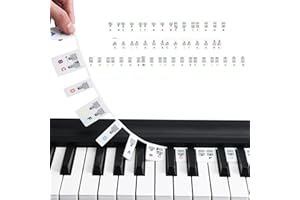 ONEWEST Abnehmbare Klaviertastatur Notenetiketten,Klavier Noten Aufleger für Anfänger,88 Tasten in voller Größe Silikon Keyboard Noten Aufkleber,wiederverwendbar,für Anfänger-Bunt