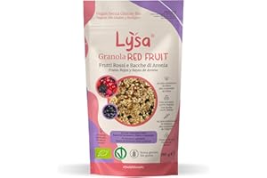 Lysa cereali Granola BIO Frutti Rossi, Bacche di Aronia, Nocciole e Avena, Senza Glutine, Senza Zuccheri raffinati, Ricca di fibre, Vegan - 280g