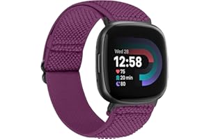 TumCez Cinturino Compatibile con Fitbit Versa 4/Fitbit Versa 3/Fitbit Sense 2/Fitbit Sense Cinturino, Regolabile Braccialetto Elastico in Nylon Cinturino di Ricambio Sportive per Donna Uomo