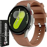 Rongep Samsung ile Uyumlu Deri G&ouml;r&uuml;n&uuml;ml&uuml; Hibrit 20mm Silikon Kordon Galaxy Watch 7/6/5/4 Serisi i&ccedil;in Galaxy Watch 7 Kordon (4