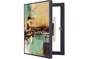 Hengqiyuan Copertura Quadro Elettrico Decorativa, Nascondi Contatore Quadri Copri Contatori Elettrici da Parete - Sono Disponibili Vari Stili,Black(c),50x60 cm