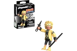 PLAYMOBIL Naruto 71100 Naruto Rikudou Sennin Fashion with Yellow Top, Black Trousers and Yellow Sandals as well as with Rod and Kunai, from 5 Years