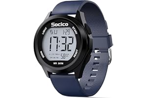 SOCICO Herren Digitaluhr Sport Wasserdicht Outdoor Großes Gesicht Militär Uhren mit Stoppuhr Hintergrund Beleuchtung Alarm Datum Anzeige