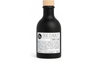 ‎HEIMAT HEIMAT Dry Gin Miniatur (1x 50ml) zum Probieren mit 18 Botanicals wie Salbei, Thymian, Apfel, Lavendel, Ingwer aus der Heimat Destille, kleine Flasche Probiergröße Geschenk