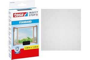 tesa Insect Stop STANDARD moskitiera do okien - moskitiera do przycięcia na wymiar - ochrona przed komarami bez wiercenia - 1 x moskitiera antracytowa - 100 cm x 100 cm
