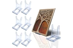 AIVORO 6 Pieza Soporte Platos Decorativos, Caballetes de Exhibición, Soporte para Fotos, Soporte para Platos, Soportes de Caballete Transparentes Antideslizantes, Soporte de Exhibición Multifuncional