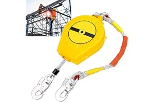 RSHJD Anticaduta a Richiamo Automatico 5m, Dispositivo Anticaduta Retrattile con Gancio Autobloccante, Attrezzature Protezione Personale per Lavori in Quota e Costruzioni