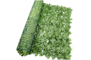 Hidyliu Fence Panel de privacidad, 1 rollo de seto artificial, hiedra artificial, verde claro, protección UV, tamaño 0,5 x 3 m, para jardín, terraza y patio trasero