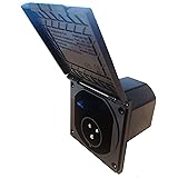 Caravan Flush Fitting 240v 3 Pin Mains Plug Inlet Box Black - PO113B