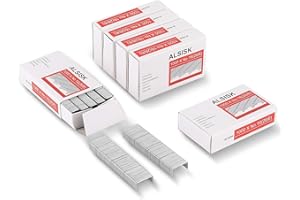ALSISK 26/6 Standard Staples,1000 pcs Per Box,6 Boxes in Pack (6000pcs Total), Silver