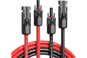 GOHANNY Cavo solare, 2 cavi da 3 m, per pannello solare, 4 mm², 1000 V, 12 AWG, IP67, impermeabile, cavo solare fotovoltaico, cavo PV per centrale elettrica da balcone
