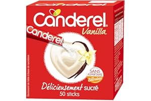 CANDEREL SUGARLY CANDEREL - Sucralose en Sticks – Edulcorant - le Gout du Sucre Sans Calorie - Sans Aspartame - Vanilla - 50 Sticks