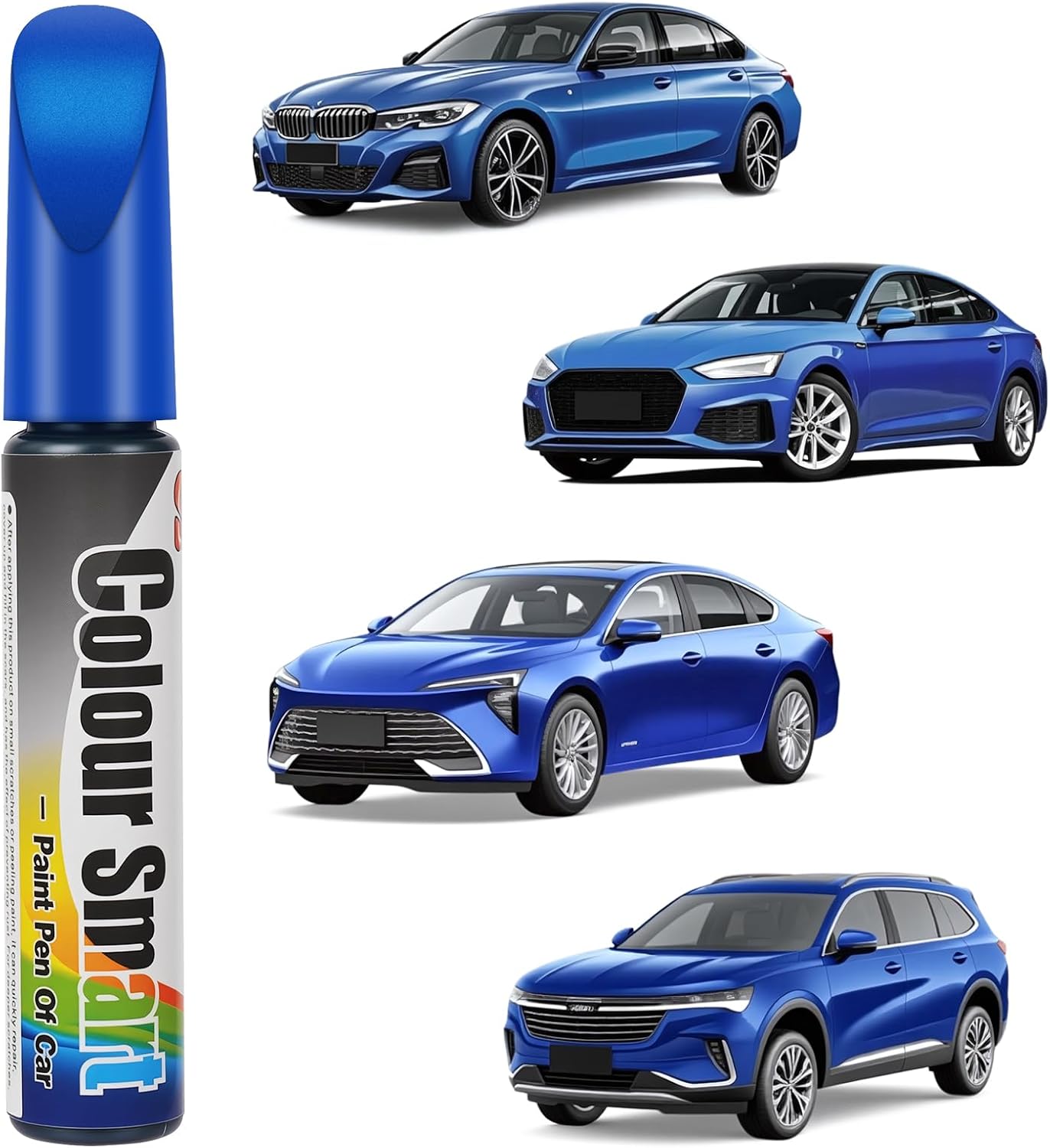 flintronic Rotulador de pintura de retoque para coche, 12 ml, reparación de arañazos y astillas, solución rápida y fácil para vehículos, llantas, arañazos automotrices (azul)