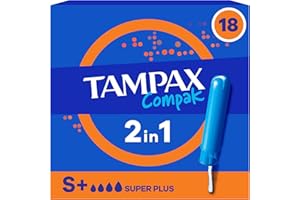 Tampax Compak Super Plus - Tamponi con applicatore, 18 unità, protezione e comfort durante il tuo periodo