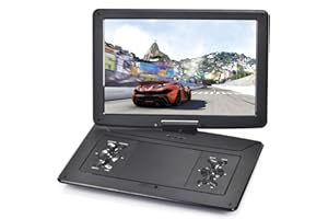 YOOHOO 17,9" Tragbarer DVD Player für Auto und Kinder mit Bildschirm 15,6" HD Bildschirm,mit akku， unterstützt alle Regionen, mehrere Regionen, Auto DVD Player für Kinder, Kopfhörer/SD/USB