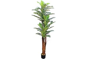 Decovego Royal Palmera Cocotero Planta Artificial Decoración Interiorismo Madera Natural 180cm