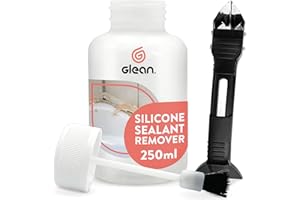 GLEAN Silicone Removal Gel & Sealant Remover Kit | 250ml | 10Pc Grout Tool Set | 3-in-1 Caulk Finishing & Sealant Removal Tool | Silicone For Bathroom Remover Kit