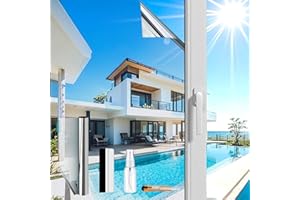 ‎FENSFOLIE (Silber 44.5X200cm) UV Schutzfolie | Spiegelfolie Fenster Hitzeschutz | Spiegelfolie Selbstklebend Rückstandslose| Sonnenschutzfolie Fenster innen oder außen | Fensterfolie Sonnenschutz Hitzeschutz