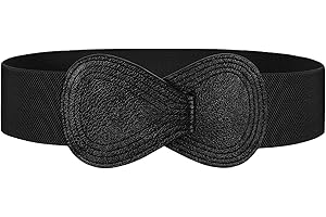 VONMELLI Ampie Cintura Elastica Donna Moda Larga Cinture Da Donna in Vita Vintage Elegante Semplice Cintura con Fibbia in Pelle ad Incastro a 8 Forme Per Jeans, Pantaloni e Abiti