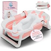 Valbabycare Foldable Portable Newborn Baby Ergonomic Cushion | Pink with non-slip feet, ultra compact folding, up to 24 month