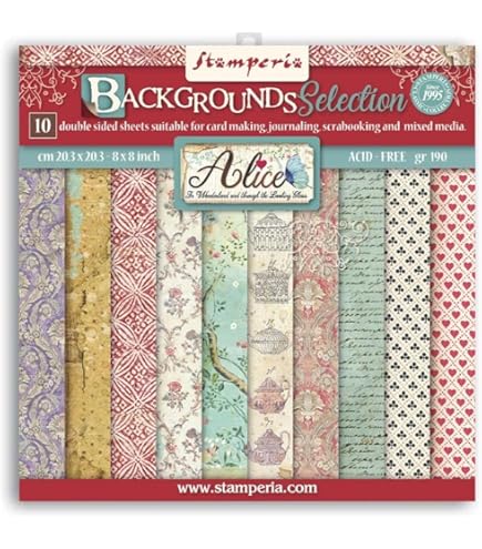 STAMPERIA INTERNATIONAL, KFT Stamperia-Scrapbooking Pad-Romantic Threads, Multicolor, 30.5 x 30.5 cm