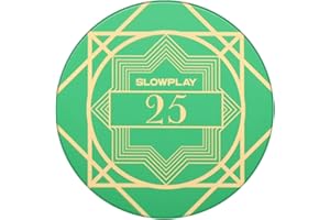SLOWPLAY Nash - Fichas de Póquer Cerámica, 39 mm, 10 Gramos, 50 Unidades | Fichas Profesionales de Casino con Denominación de 25 para Texas Hold'em​
