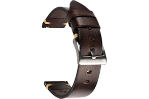 Berfine Retro Ręcznie Wykonany Pasek do Zegarka, Szybkie Uwalnianie, Vintage, Skórzany, Zamienny - Szerokość 18 mm, 20 mm, 22 mm, 24 mm lub 26 mm