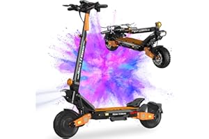 Ruitoo T2 Master Trottinette Électrique, Autonomie Max 60-65KM, Double Moteur, Batterie 52V 20.8Ah, Pneus Tout-Terrain 10 Pouces, 3 Mode de Vitesse, Affichage Intelligent, Facile à Plier