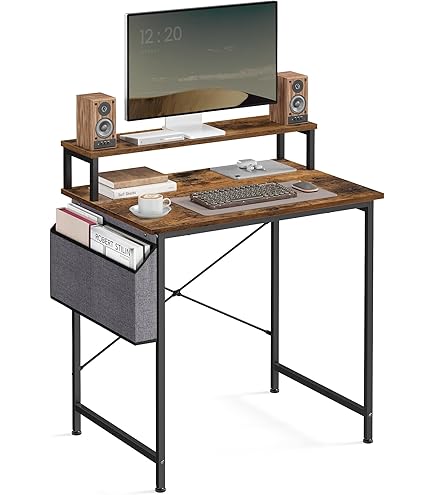 TREETALK Computer Desk With Large Printer Stand, L-shaped Corner Desk