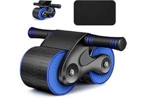 Onezebra Ruedas con resorte Rodillo Ejercitador abdominal，Rueda Abdominal de Rebote Automático, Rebound Belly Wheel doméstico Equipo de Entrenamiento Básico Ab per l'utilizzo nella palestra di casa