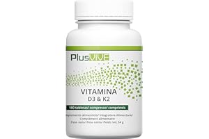 Plusvive - Lot de 180 tablettes de vitamine D3 et vitamine K2 MK7, 100 µg