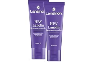 ‎LANSINOH Lansinoh HPA Lanolin Brustwarzensalbe, 2 x 40 ml - 100 % natürlich & klimaneutral - beruhigt & schützt beanspruchte Brustwarzen