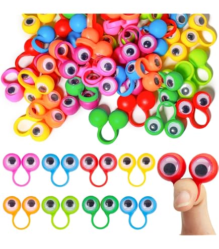 20 Marionnettes à Doigts Yeux - Jouets éducatifs Colorés Pour Enfants, Fêtes Et Jeux De Rôle
