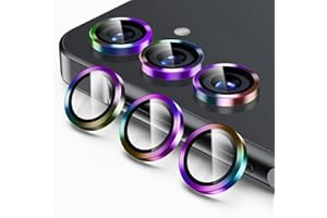 Jurqqer Kameraschutz für Samsung Galaxy S25, Kratzfest & Stabil, 9H HD Ultradünner Gehärtetes Glas, Kamera Schutz aus Aluminiumlegierung, Einfache Installation Bunt