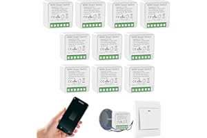 HNCY Interruptor de Luz Inteligente WIFI, Interruptore Inteligente Alexa, Smart Switch WIFI,Interruptori Inteligente Compatible con Alexa,Tuya y Smart Life,Interruptor WIFI, Interruptor Alexa (10 pieza)