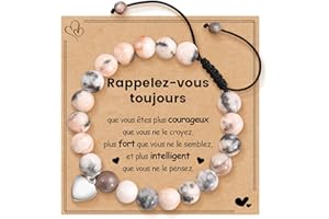 BOCHOI Cadeau Femme Homme Bracelet Femme Cadeau Anniversaire Noel 13-21 ans Saint Valentin Fête Des Mères Bracelet Fête Des Pères Pierre Naturelle Maman Mamie Sœur Collègue Meilleur Ami Copain Mari