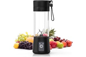Topspitgo Blender Portable Fresh Juice Blender Mixeur Smoothie USB Rechargeable Mixer Blender pour Fresh Juice Smoothie Shakes Bébé Presse Fruits Portatif de Voyage à Domicile (Noir)
