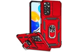 ATISIJIE Carcasa para Xiaomi Redmi Note 11/ Redmi Note 11S Funda, Antigolpes Militar Funda Redmi Note 11/ Redmi Note 11S Original con 360 Grados Magnetic Anillo Case [Protección de la cámara] Rojo