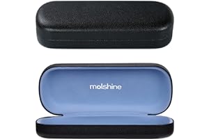 molshine Twarde etui na okulary ze skóry PU, podróżne przenośne etui na okulary dla mężczyzn kobiet dziewczyny podróż nauka praca