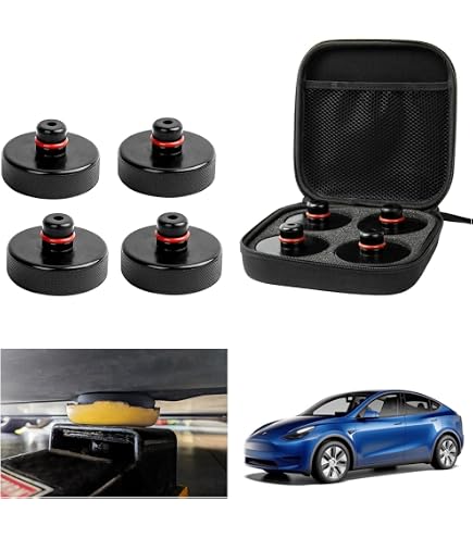 Carwiner Jack Pad compatibile con Tesla Model 3/S/X/Y, dischi di sollevamento con custodia accessori (4 confezioni