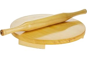 Raj Wooden Rolling Pin and Board Set, 10 Inch , Wooden, WCB010,Chakla Belan, Roti Roller, Chapati Maker, Roti Maker, Tortilla Roller