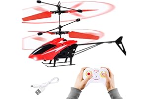 FORMIZON Elicottero Telecomandato, Elicottero Infrarossi Controllata con Luce a LED, Elicottero RC Giocattolo Regalo per Bambini, Altitude Hold Aereo Elicottero Radiocomandato con USB Carica (Rosso)