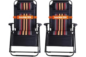 OVLRIJP Tumbona Plegable para Jardín, Tumbonas Jardin Exterior Plegable con Reposacabezas Extraíble y Soporte para Bebidas, Tumbonas Plegables para Exterior, Jardín, Terraza (Tira-2Pcs)