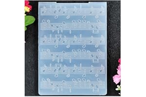 KWELLAM Musical Note Sheet Music Plastic Embossing Folders for Card Making Scrapbooking and Other Paper Crafts