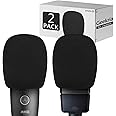 Geekria for Creators Foam Windscreen Compatible with AKG P120, P220, P420, P820, C3000, C414 XLS, C414 XLII Microphone Antipop Foam Cover, Mic Wind Cover, Sponge Foam Filter (Black / 2 Pack)