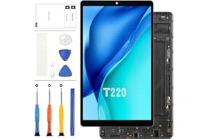 LADYSON LCD-Bildschirm Ersatz für Samsung Galaxy Tab A7 Lite WiFi SM-T220 T220 LCD Touch Digitizer Display Montage Glas Panel Full Repair Parts Kit with Tools (Schwarz mit Rahmen)