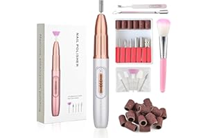 OKYUK Electric Nail Drill Cordless, 13 in 1 Nail Kit, 5 Speeds Portable Nail File, Electric Nail Files for Acrylic, Hard Skin, Gel Nails, Nail Art DIY, Nail Drill Cuticle Remover Tool Set (White)