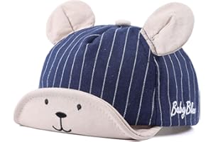 PESAAT Mignon Ours Bébé Casquette Printemps été Chapeau pour Enfant Coton Soleil Casquette Garçon Fille de 3 à 18 Mois