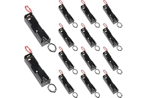 AOICRIE 14 Stück 3.7V 18650 Batteriehalter Gehäuse Kunststoff Akku Aufbewahrungsbox mit Wire Leads(1 Solts), 18650 Akku Gehäuse Spiralfeder, Akkupack 18650 3.7V